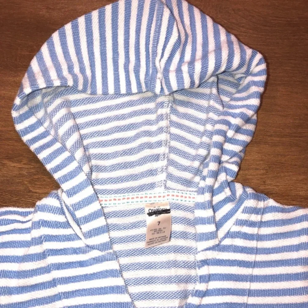 Oshkosh Girls Size 7 Cozy Striped Hoodie - Picture 4 of 4